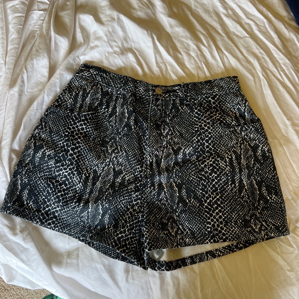 Snake print shorts